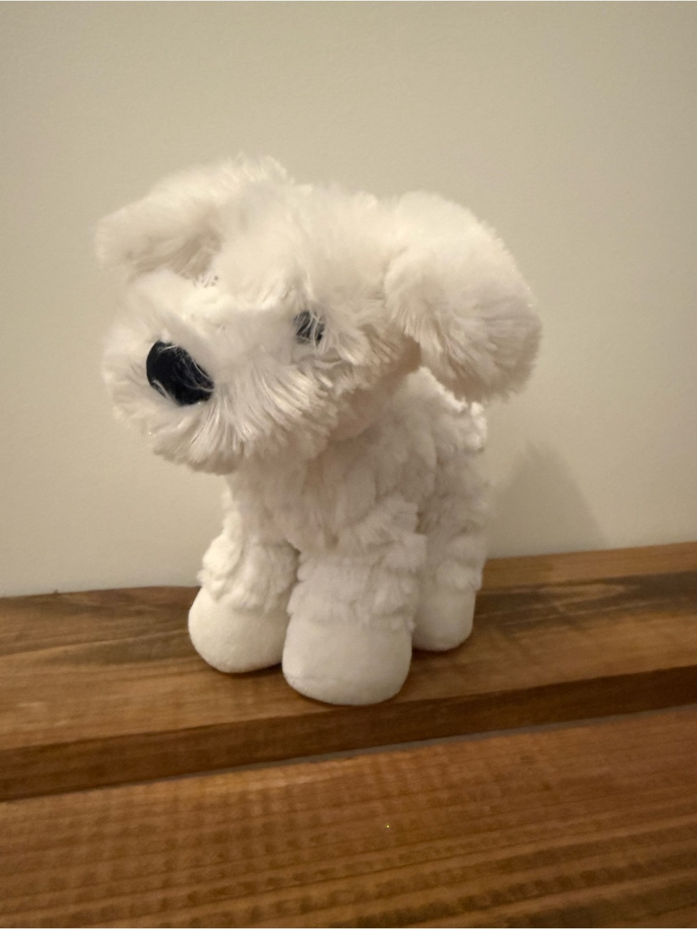 Cuddly White Plush Puppy Stuffed Animal - Soft Kids Toy